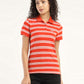 Women's Striped Polo T-Shirt - Front View