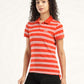 Women's Striped Polo T-Shirt - Side View