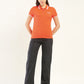 Women's Solid Polo T-Shirt - ModelFront View