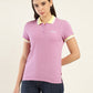 Women's Solid Polo T-Shirt - Front View