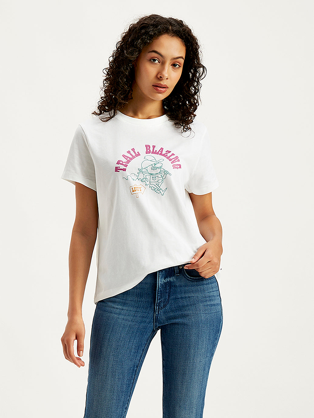 Women's Graphic Print Straight Fit T-Shirt - Styleshot View