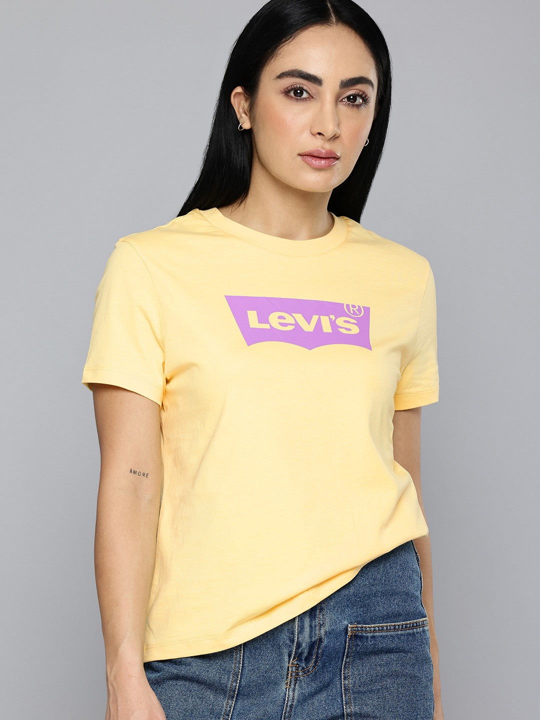 Women's Brand Logo Printed T-Shirt - 1 View