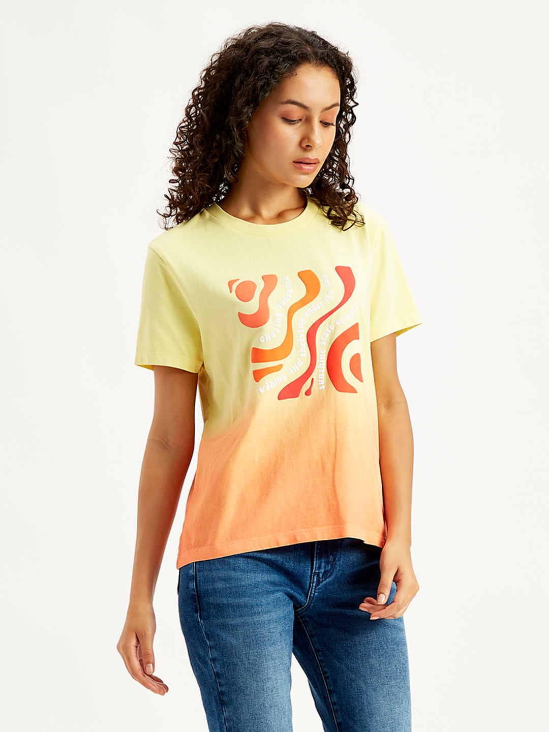 Women's Ombre Straight Fit T-Shirt - Side View