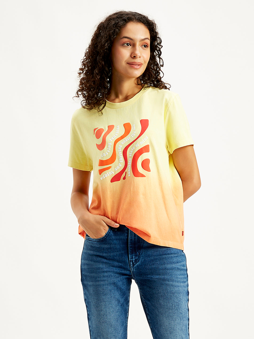 Women's Ombre Straight Fit T-Shirt - Styleshot View