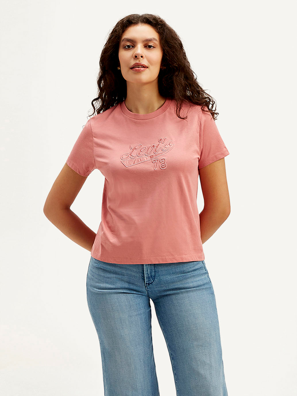 Women's Patchwork Crew Neck T-shirt - Front View