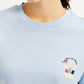 Women's Graphic Print Crew Neck Relaxed Fit T-Shirt - Detail View