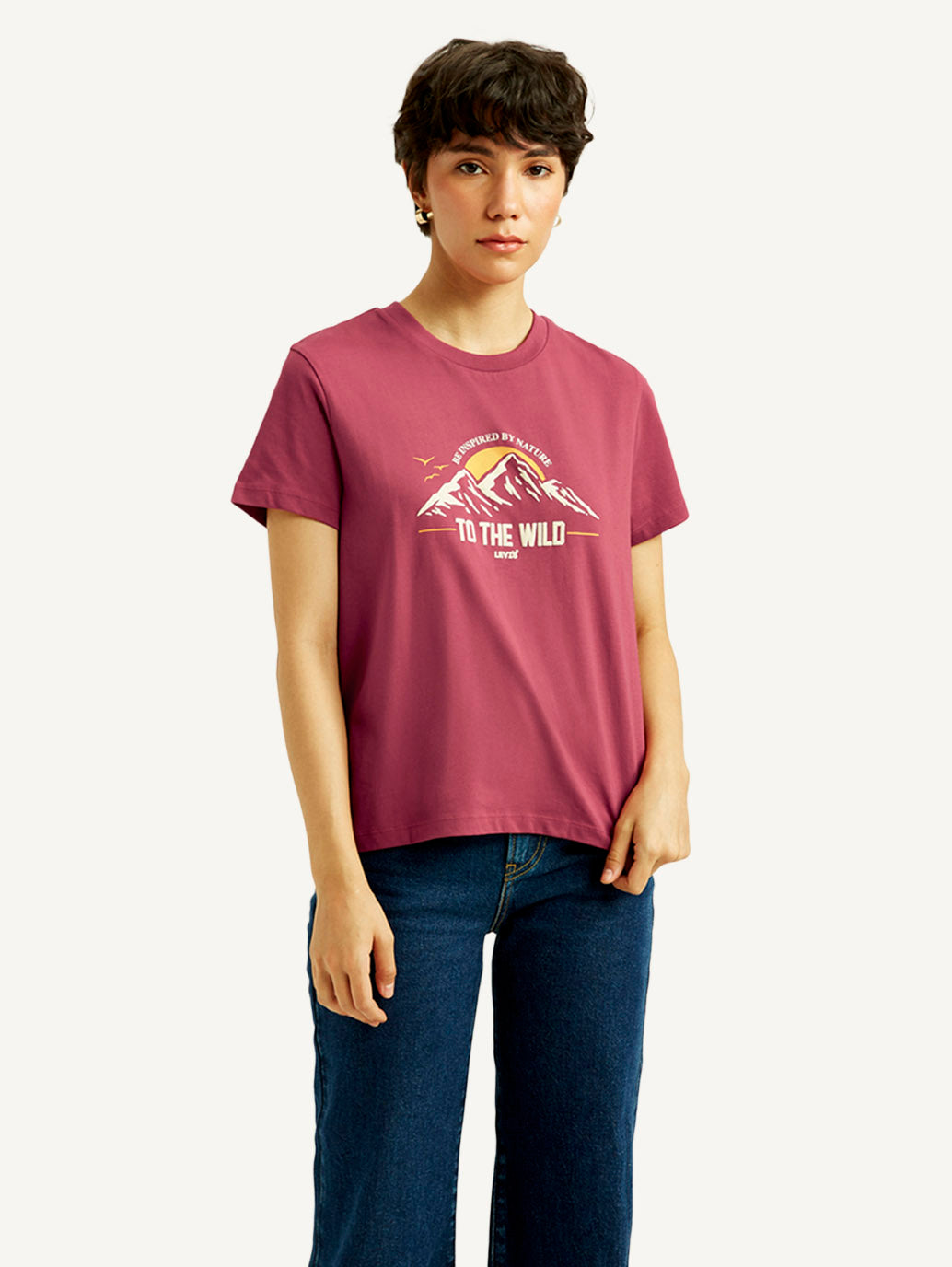 Women's Graphic Print Relaxed Fit T-shirt - Front View