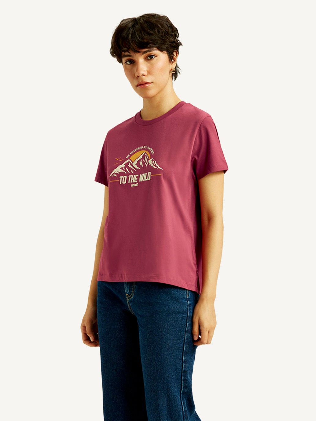 Women's Graphic Print Relaxed Fit T-shirt - Side View