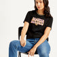 Women's Typographic Print Relaxed Fit T-shirt - Styleshot View