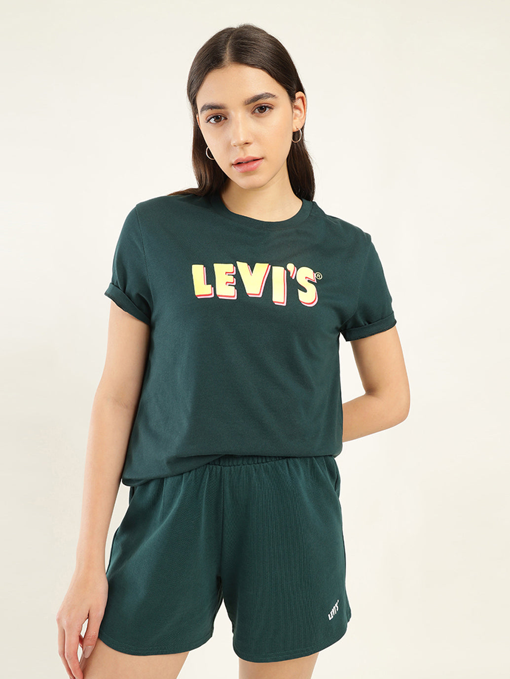 Women's Brand Logo Relaxed Fit T-shirt - Styleshot View
