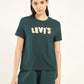 Women's Brand Logo Relaxed Fit T-shirt - Front View