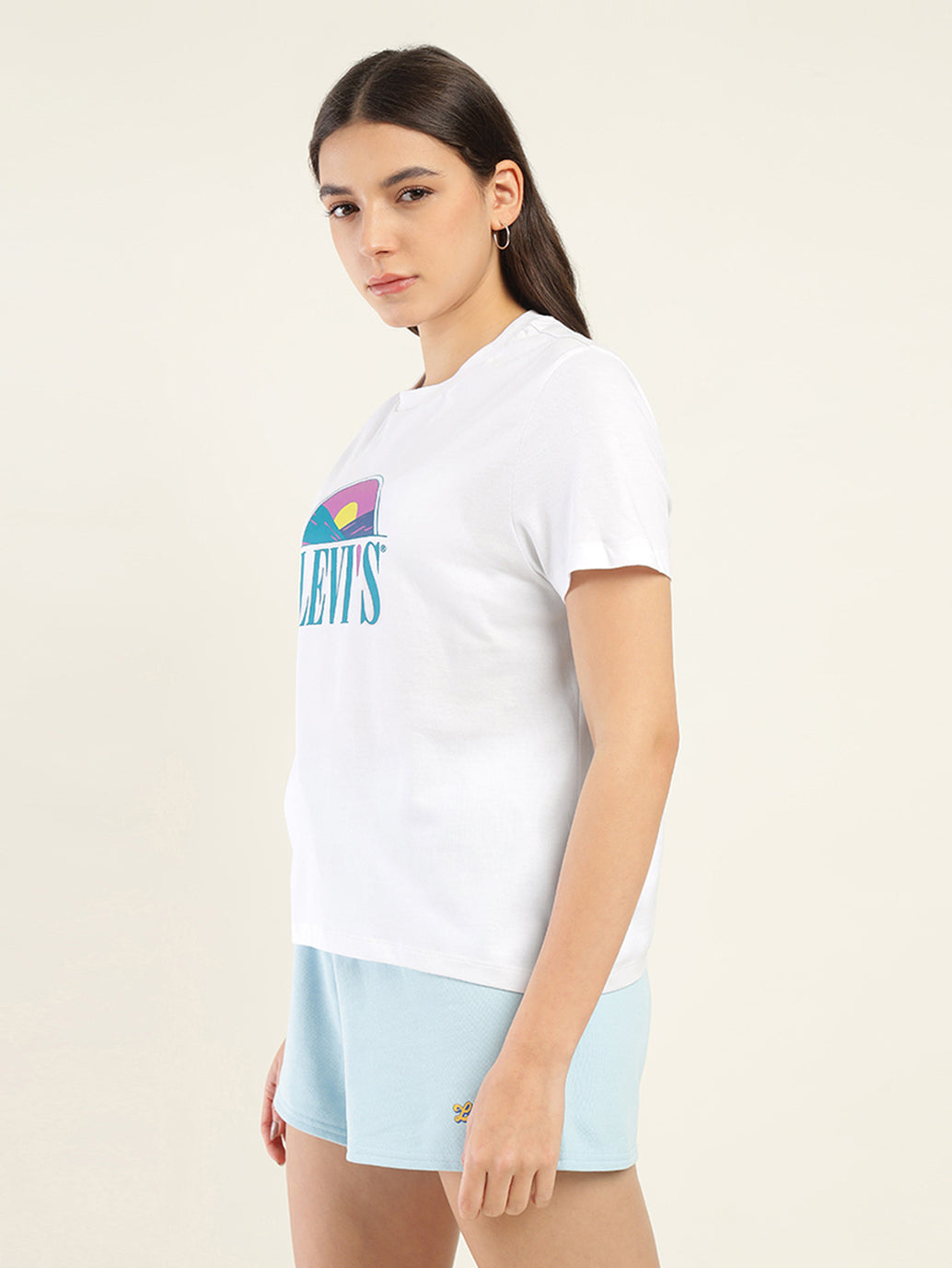 Women's Graphic Print Relaxed Fit T-shirt - Side View