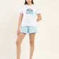 Women's Graphic Print Relaxed Fit T-shirt - ModelFront View