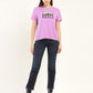 Women's Graphic Print Relaxed Fit T-shirt - ModelFront View
