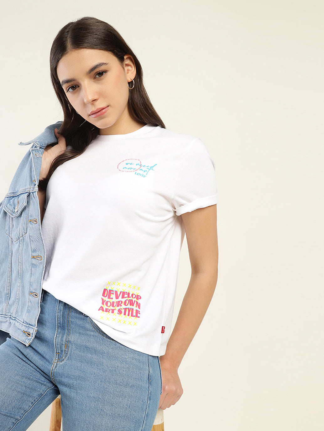 Women's Typography Relaxed Fit T-Shirt - Styleshot View