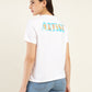 Women's Typography Relaxed Fit T-Shirt - Back View