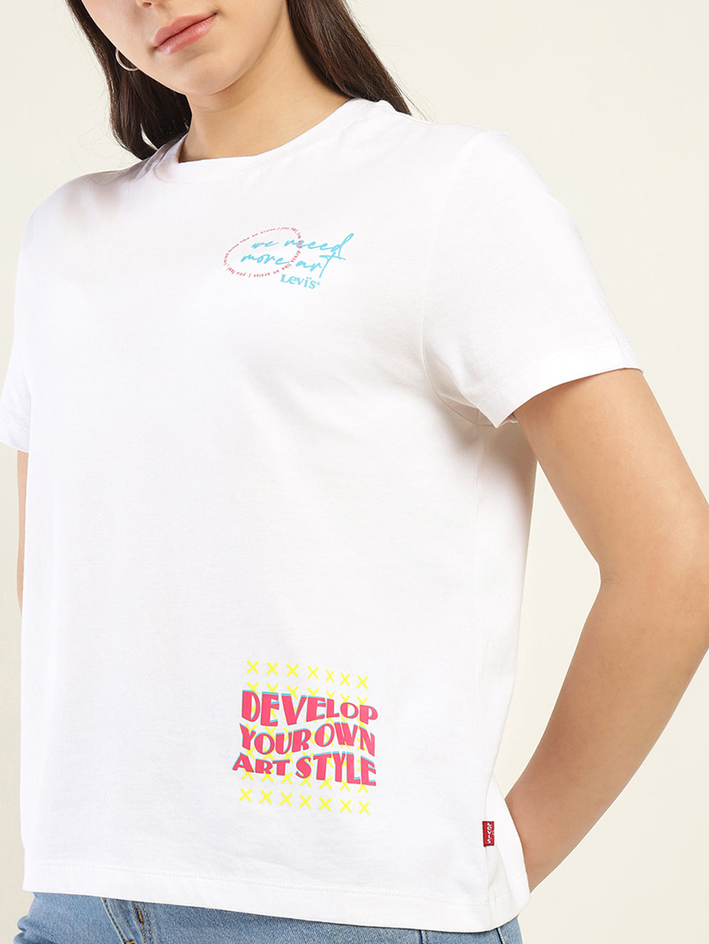 Women's Typography Relaxed Fit T-Shirt - Detail View