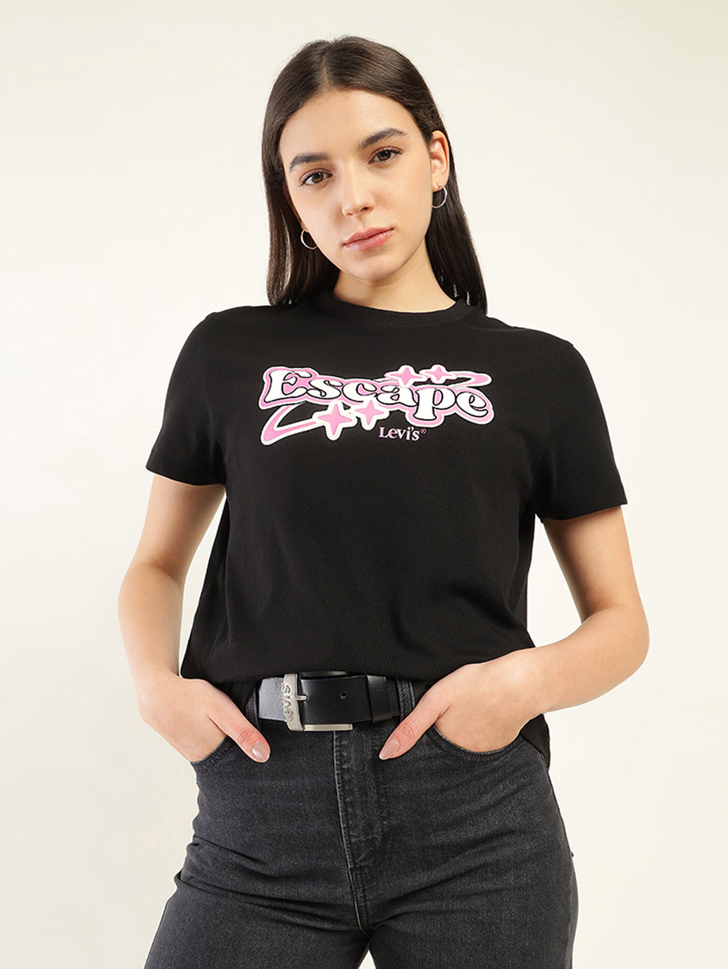 Women's Typography Relaxed Fit T-Shirt - Styleshot View