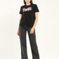 Women's Typography Relaxed Fit T-Shirt - ModelFront View