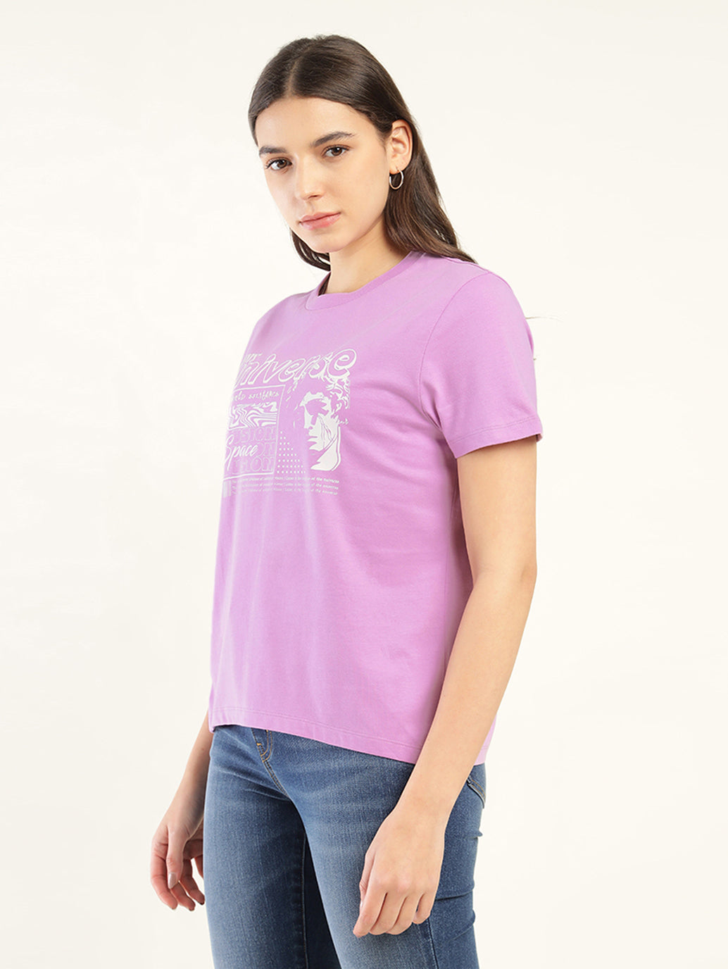 Women's Graphic Relaxed Fit T-Shirt - Side View