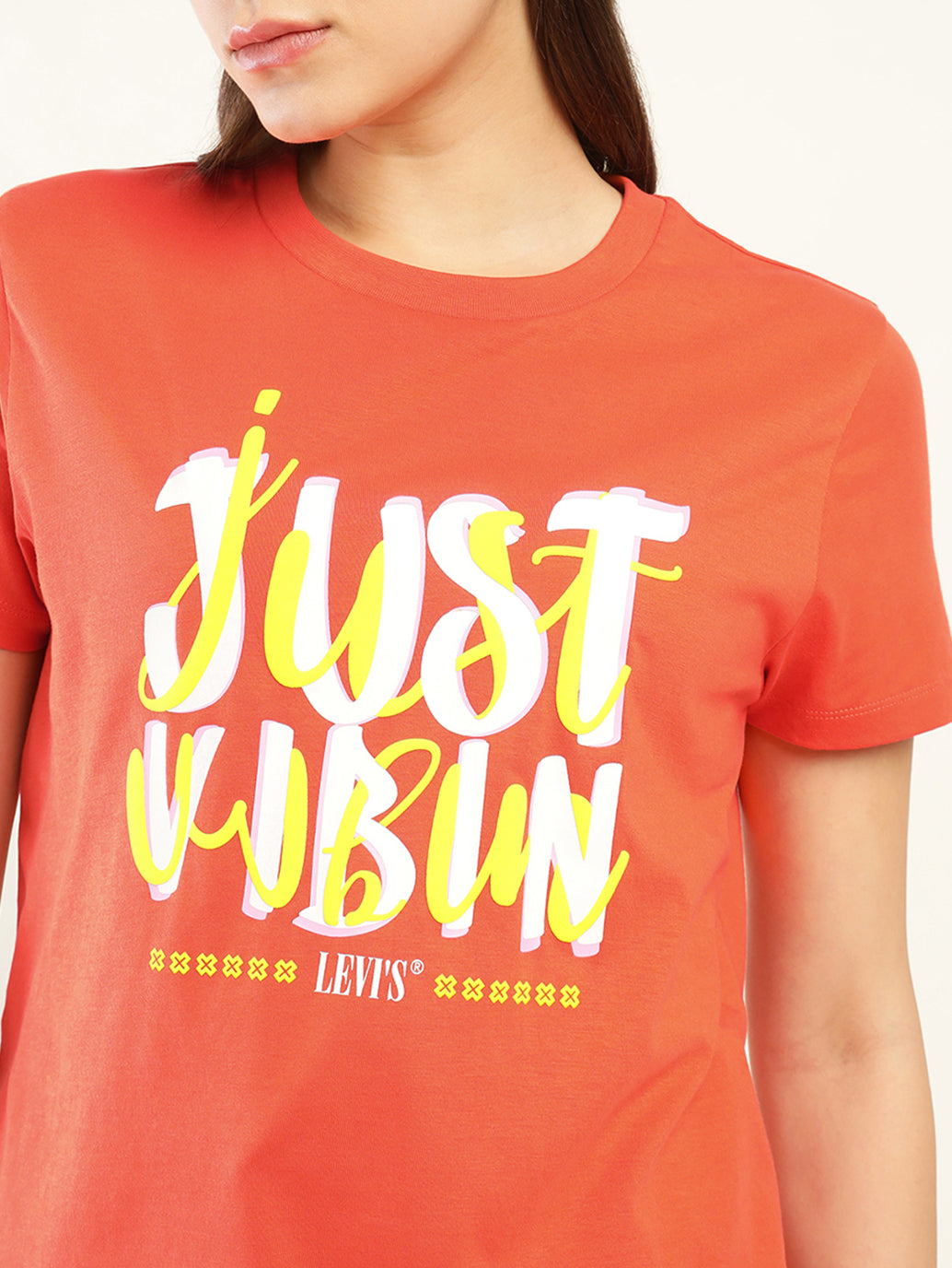 Women's Typography Print Relaxed Fit T-Shirt - Detail View