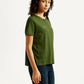 Women's Typography Crew Neck T-shirt - Side View