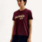 Women's Typography Maroon Crew Neck T-Shirt - Side View