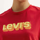 Women's Brand Logo Red Crew Neck T-Shirt - Detail View