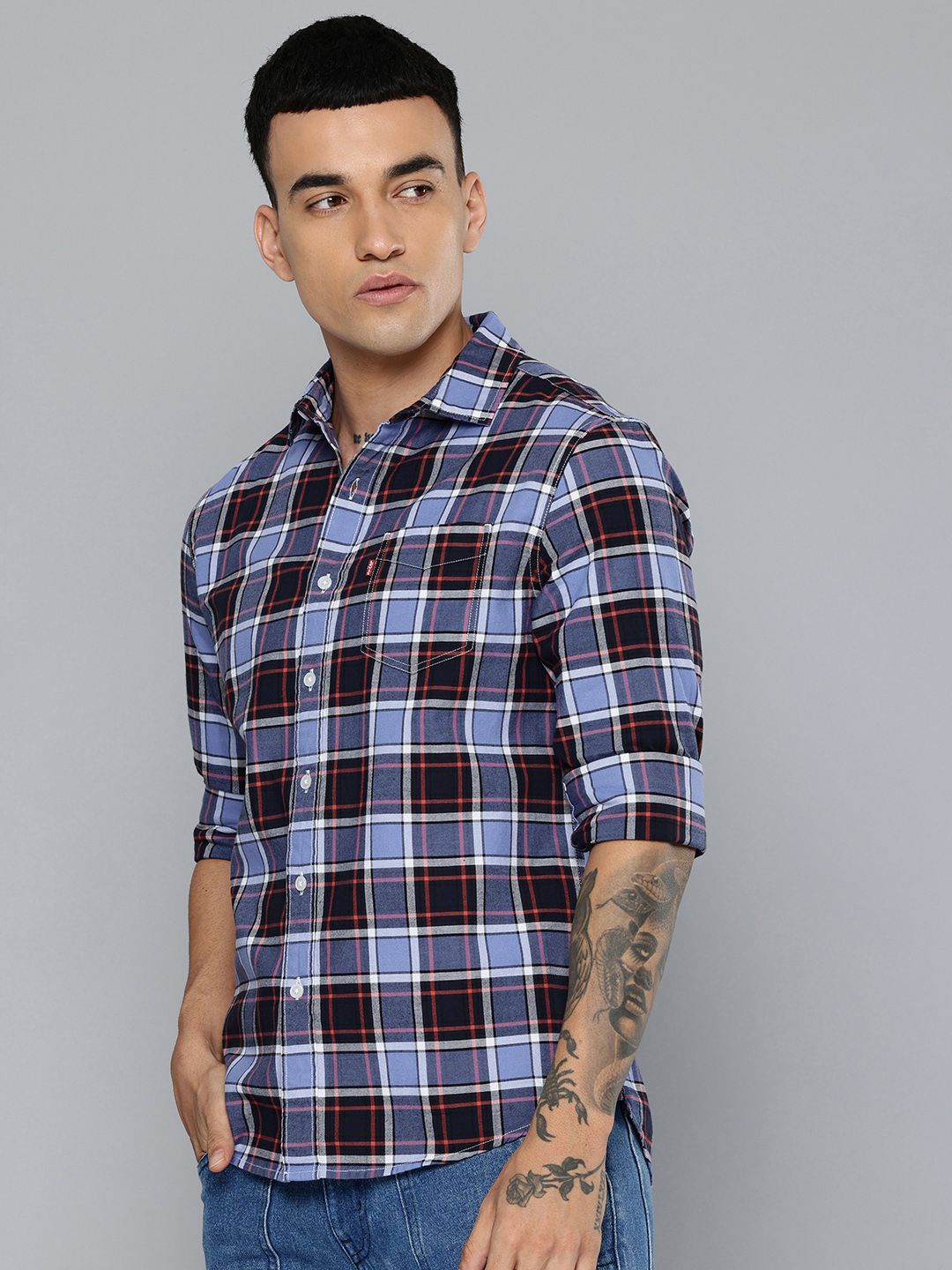 Men's Checkered Slim Fit Shirt - 8727732d1480aecca440e504f4ce3a19 View