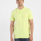 Men's Self Design Henley T-shirt Yellow - 625e03ba-8459-4e45-8ddc-6a7fc3696c62 View
