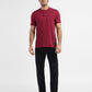 Men's Self Design Henley T-shirt Red - 829fec70-d5ac-488e-8c11-b1a8da00880b View