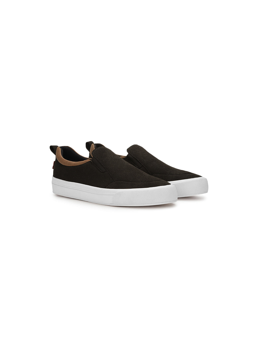 Men's Alps Black Casual Slip On - Front View