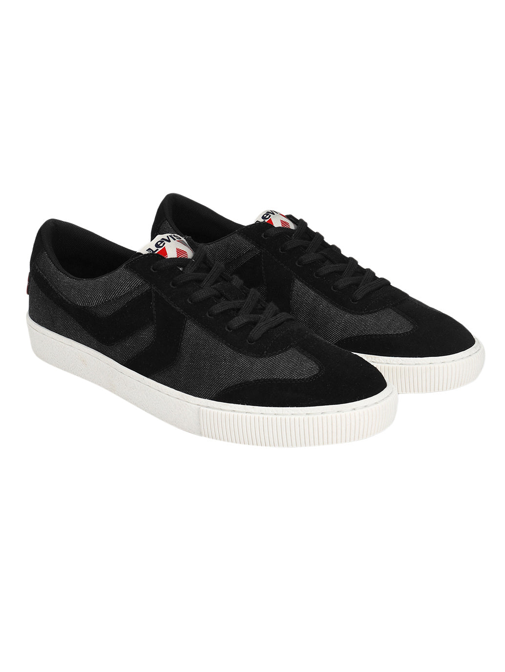 Men's Black Colorblock Sneakers - Front View