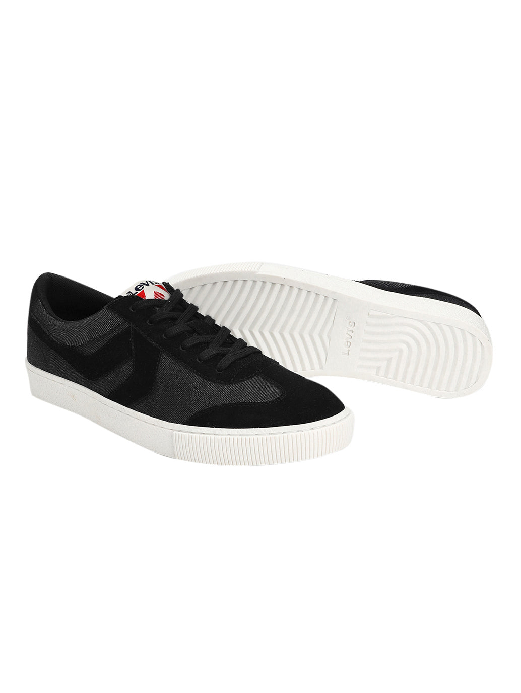 Men's Black Colorblock Sneakers - Top View