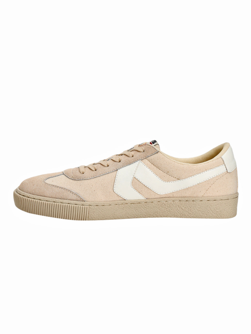 Men's Beige Colorblock Sneakers - Side View