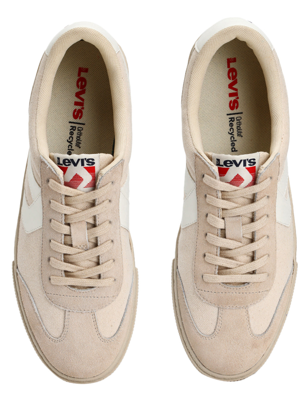 Men's Beige Colorblock Sneakers - FrontSet View