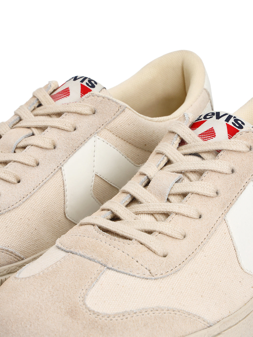 Men's Beige Colorblock Sneakers - Detail View