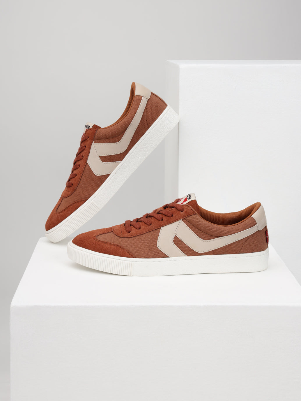 Men's Rust Colorblock Sneakers - Style View