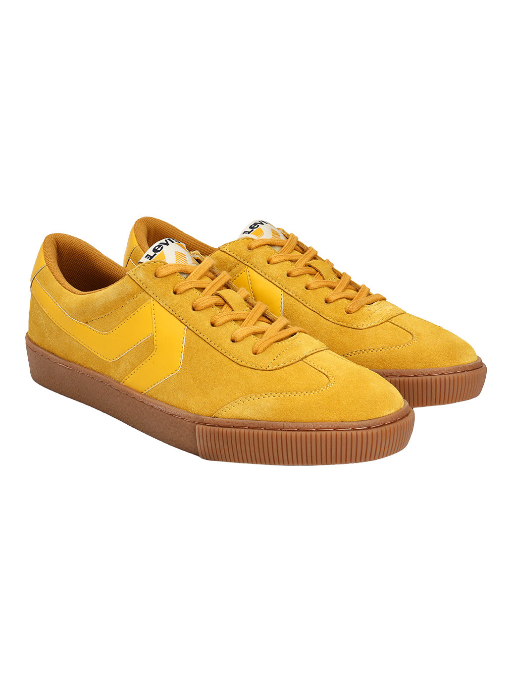 Men's Mustard Solid Sneakers - Front View