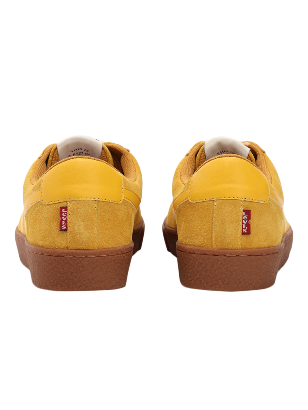 Men's Mustard Solid Sneakers - Back View