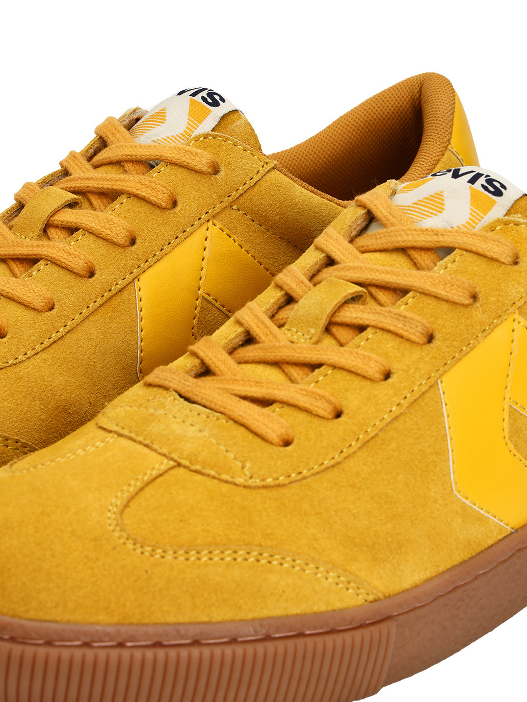 Men's Mustard Solid Sneakers - Detail View