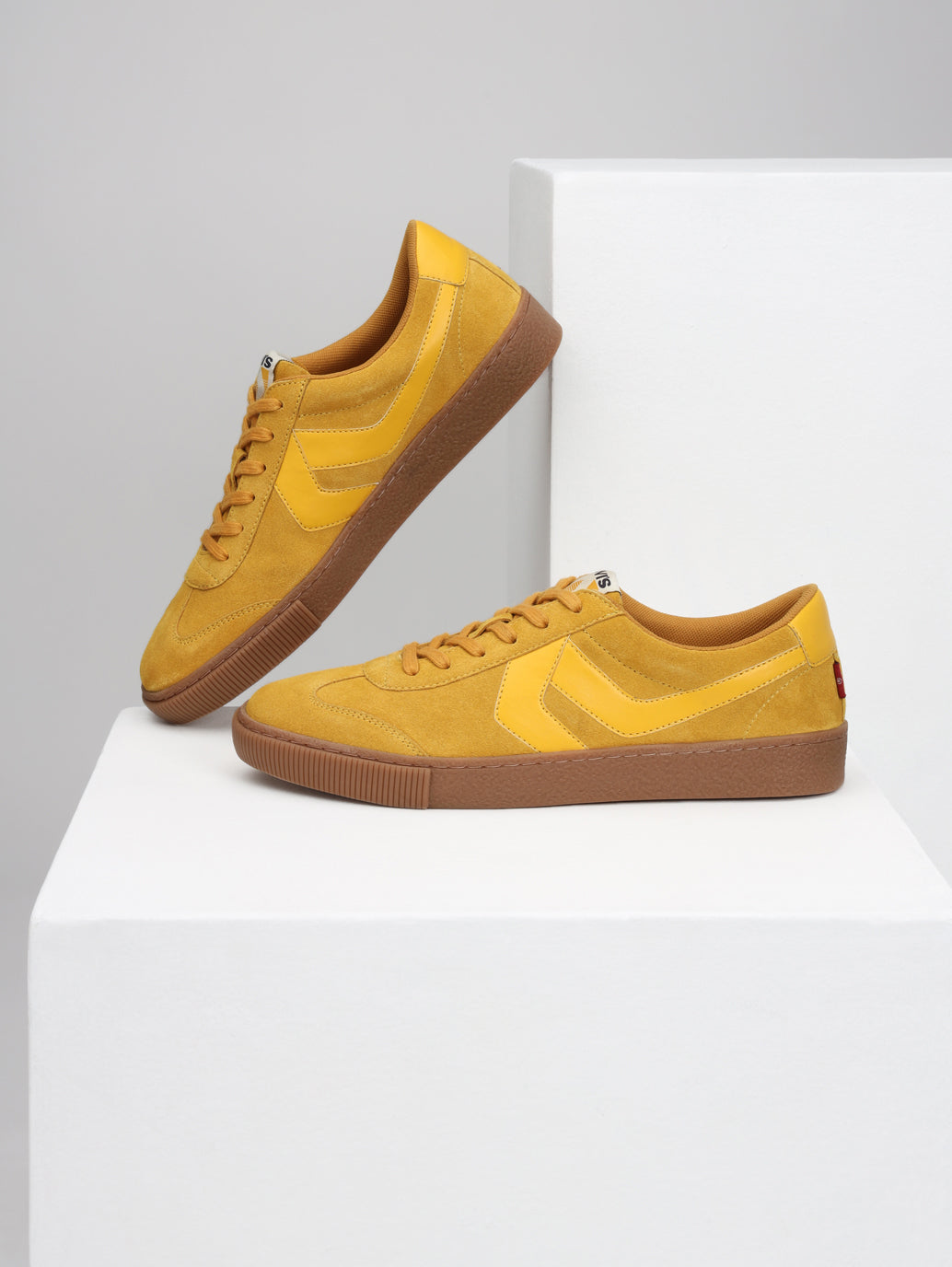 Men's Mustard Solid Sneakers - Style View