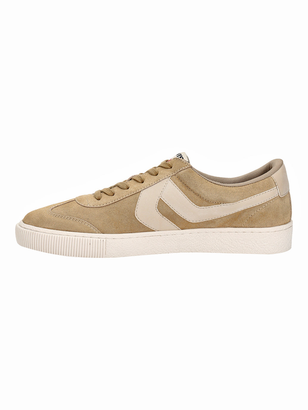 Men's Beige Colorblock Sneakers - Side View