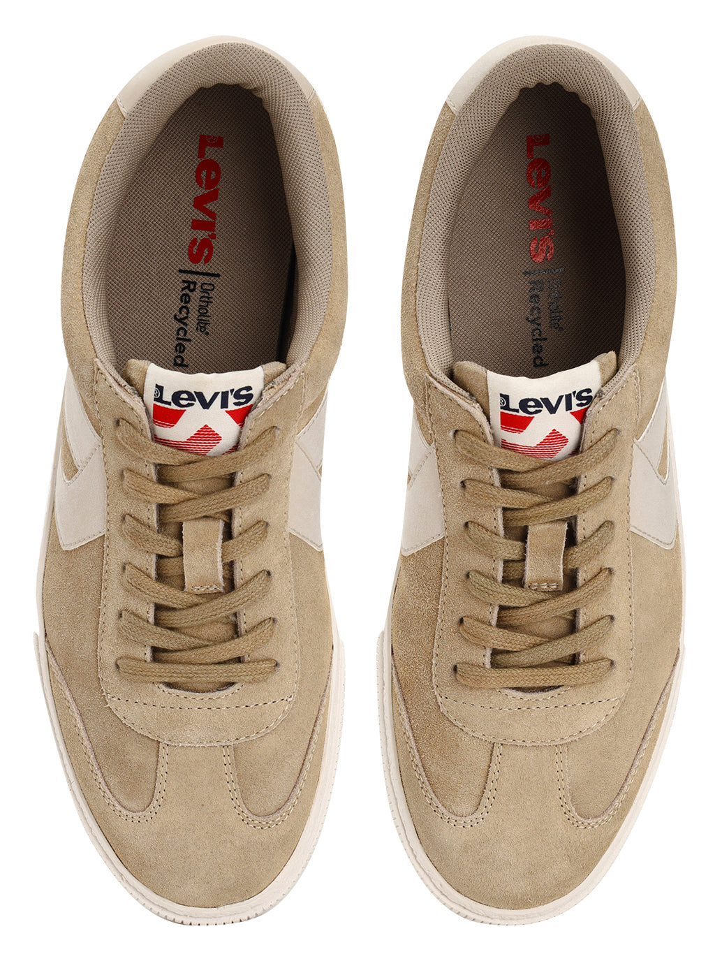 Men's Beige Colorblock Sneakers - FrontSet View