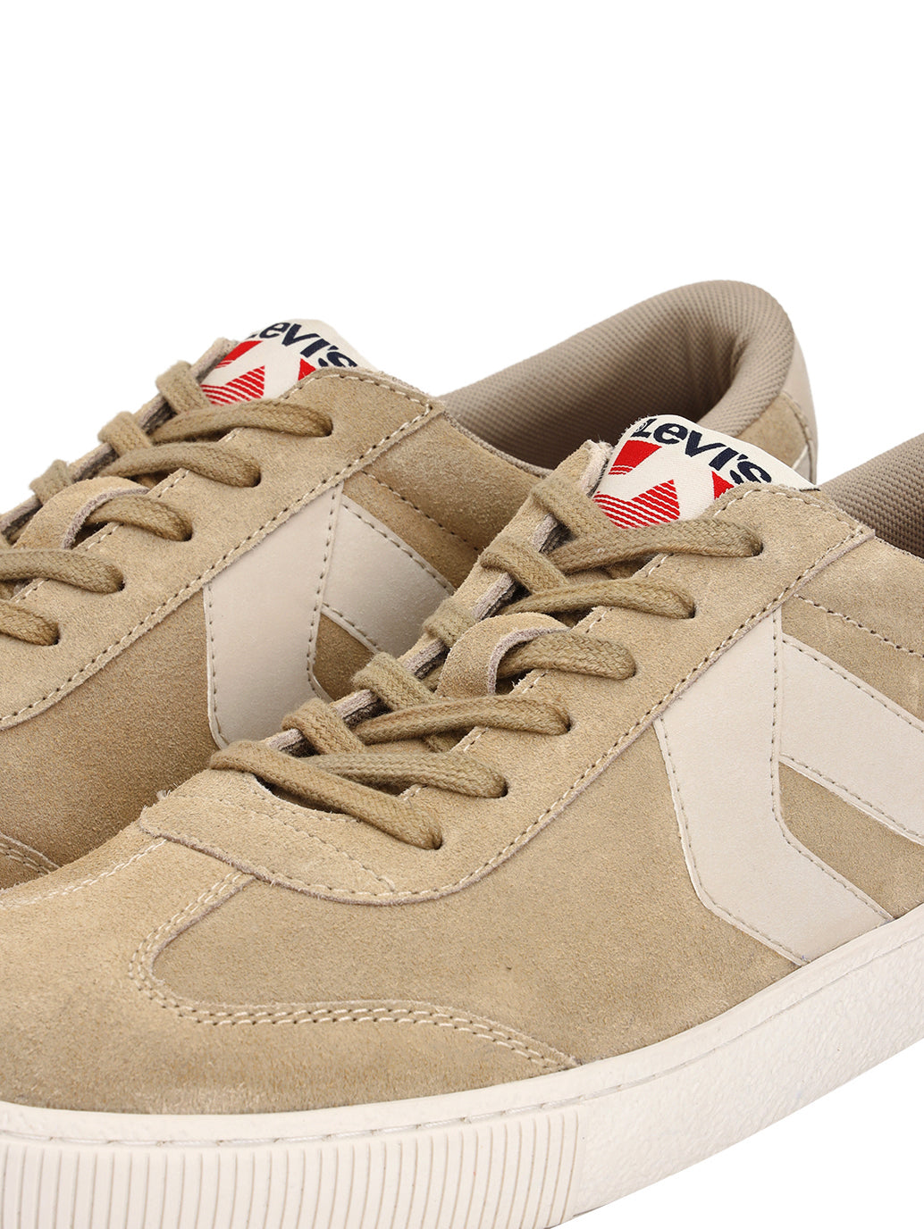 Men's Beige Colorblock Sneakers - Detail View