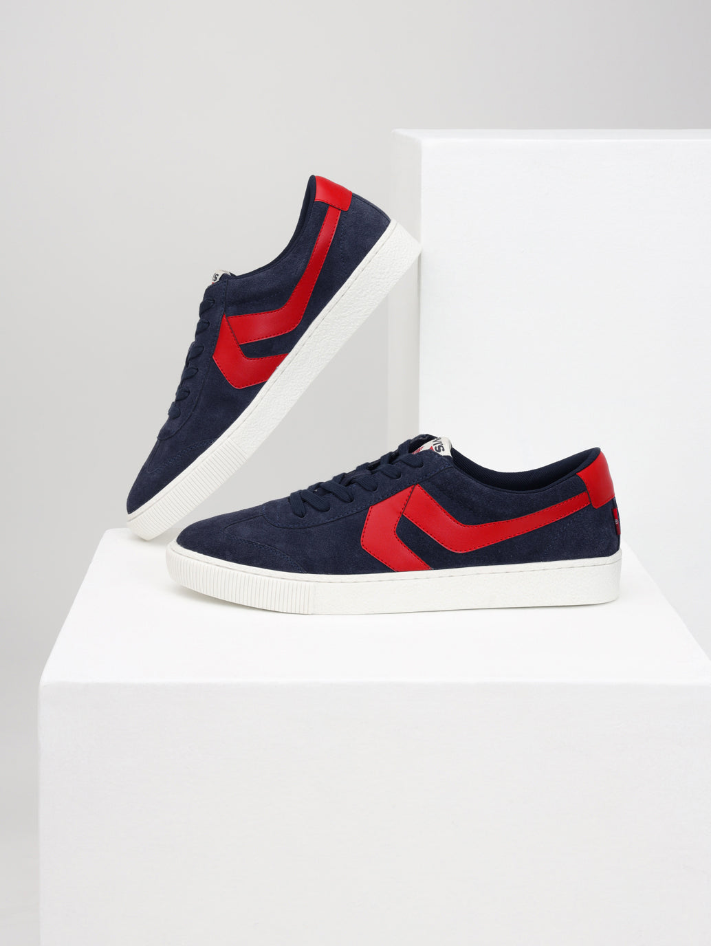 Men's Dark-Blue Colorblock Sneakers - Style View