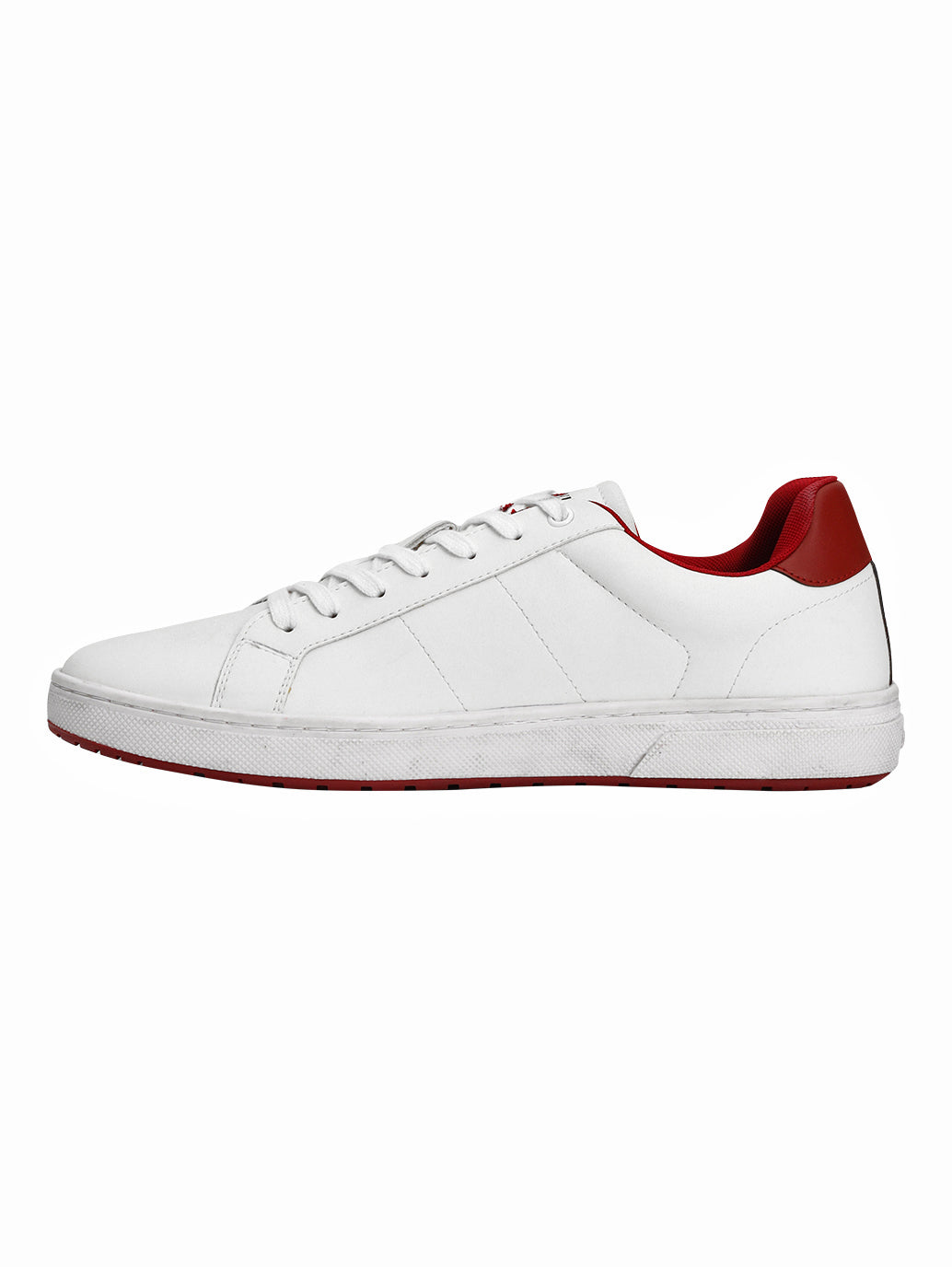 Men's White Colorblock Sneakers - Side View