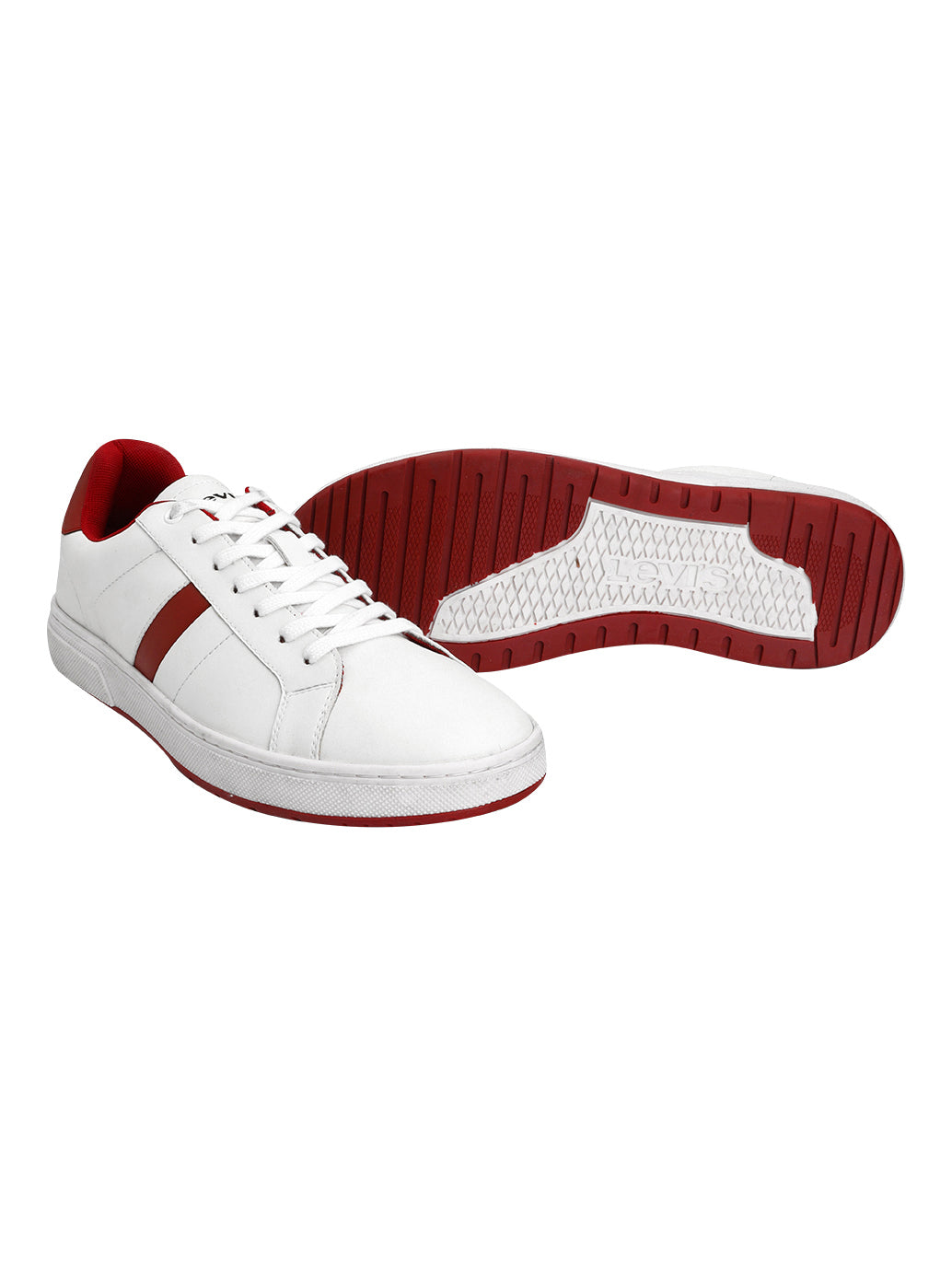 Men's White Colorblock Sneakers - Top View