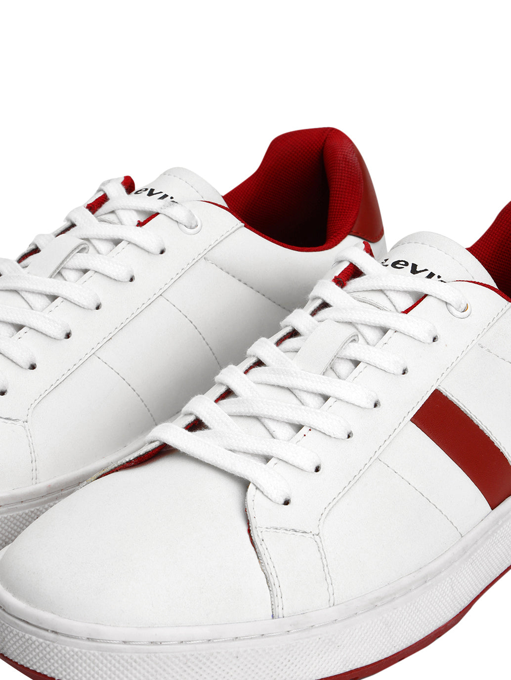 Men's White Colorblock Sneakers - Detail View