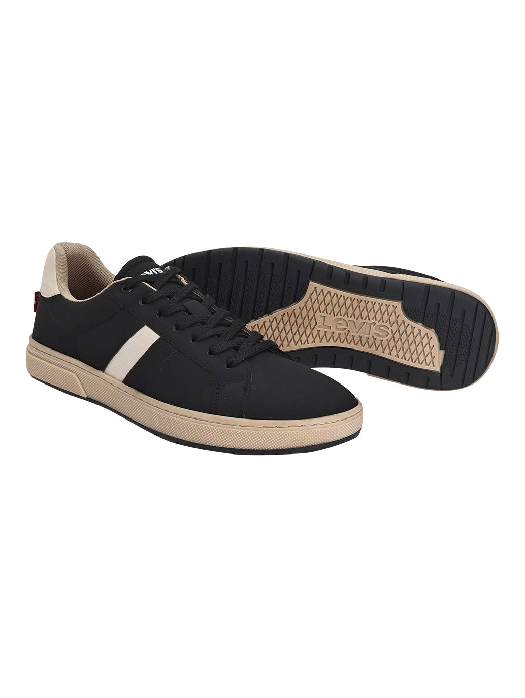 Men's Black Colorblock Sneakers - Top View